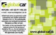 Globalcar VIP karta - zadná strana