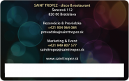 Saint Tropez Disco - VIP karta - zadná strana