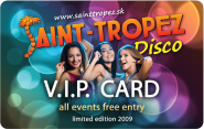 Saint Tropez Disco - VIP karta - predná strana